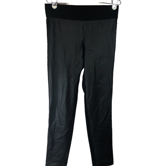 Club Monaco Pants - Club Monaco Women’s Tuxedo Faux Leather Navy Pant Pull On Wide Band Sz 6